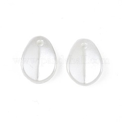 Absプラスチック模造パールのチャーム  ティアドロップ  乳白色  11x8x1mm  穴：1.2mm  約5200個/500g&nbsp;KY-T023-018