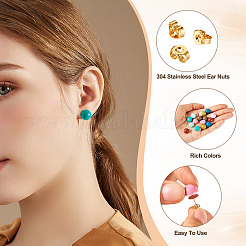 DIY Half Round Opaque Resin Stud Earring Jewelry Kits&nbsp;DIY-TA0010-78