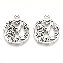 Tibetan Style Alloy Bunny Pendant Enamel Settings&nbsp;TIBE-S314-25AS-LF