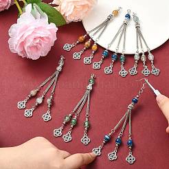 10Pcs 5 Colors Alloy Silver Tassel ABS Plastic Beads Pendants with Jumping Ring&nbsp;FIND-CJ0004-22