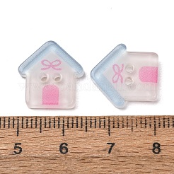 2-Hole Printed Transparent Resin Buttons&nbsp;RE-CBA9B39-10