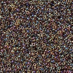 MIYUKIラウンドロカイユビーズ  日本製シードビーズ  11/0  （rr357)ルートビールライニングトパーズab  11/0  2x1.3mm  穴：0.8mm  約50000個/ポンド&nbsp;SEED-G007-RR0357