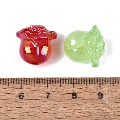 UVメッキ加工の透明アクリル製模造ゼリービーズ  虹色の  花芽  ミックスカラー  15.5x15.5~16x12mm  穴：2.5mm&nbsp;OACR-Q202-06