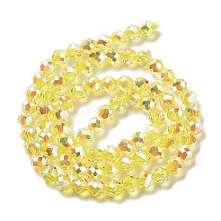 電気メッキガラスビーズセット  多面カット  双円錐形  きいろ  5.5~6x5mm  穴：1.2mm  約78~79個/連  15.35~15.55''（39~39.5センチメートル）&nbsp;GLAA-A014-02A