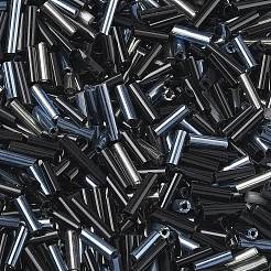 ガラスラウンドラッパビーズ  混合スタイル  ブラック  5~7x2mm  穴：0.6~1mm  約16199個/ポンド&nbsp;SEED-XCP0001-47E
