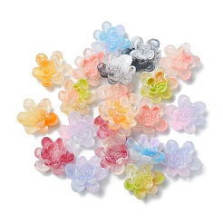 Flower Resin Cabochons with Glitter Powder&nbsp;CRES-Q006-04A