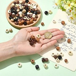 150Pcs 3 Styles Wood European Beads&nbsp;WOOD-CJ0002-73