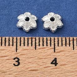 真鍮製ビーズキャップ  花  カドミウムフリー＆鉛フリー  ラックめっき  長持ちメッキ  銀  6x2.5mm  穴：1mm&nbsp;KK-C260-09S