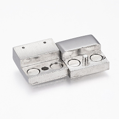 Tarnish Resistant 304 Stainless Steel Magnetic Clasps with Glue-in Ends&nbsp;STAS-F130-54P