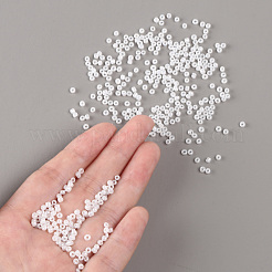 ガラスシードビーズ  セイロン  ラウンド  ホワイト  12/0  2mm  穴：1mm  約30000個/ポンド&nbsp;SEED-A011-2mm-141