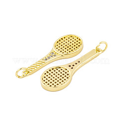 Rack Plating Brass Micro Pave Cubic Zirconia Pendants&nbsp;KK-P269-06G