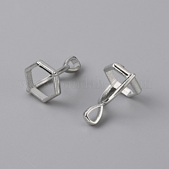合金ピンチベイル  六角柱用ペンダントベイル  プラチナ  16.5x13x10.5mm  穴：4x2.5mm  内径：8.4x8.4mm&nbsp;FIND-WH0042-29P