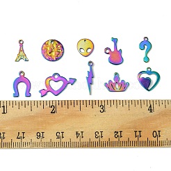 20Pcs 10 Styles 304 & 201 Stainless Steel Charms&nbsp;STAS-FS0001-42