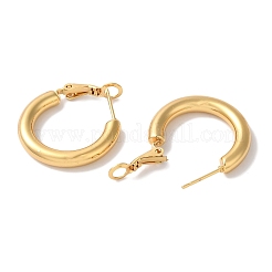 イオンプレーティング（IP）304ステンレススチールフープピアス（女性用）  ゴールドカラー  29x25mm&nbsp;EJEW-L287-020G
