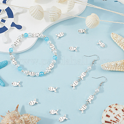 100Pcs Tibetan Style Fish Alloy Beads&nbsp;TIBEB-SC0001-34