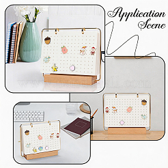 Felt with Iron Desktop Brooch Organizer Stands with Wooden Base&nbsp;ODIS-SC0001-12