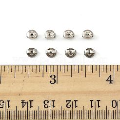 50個の鉄製イヤーナット  スタッド イヤリングのフリクション イヤリング バック  プラチナ  5x3x3mm  穴：1mm&nbsp;IFIN-FS0001-55