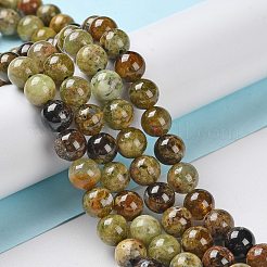 天然のグリーンガーネットビーズ連売り  ラウンド  8mm  穴：1mm  約49個/連  15.16''（38.5センチメートル）&nbsp;G-Z034-B14-02