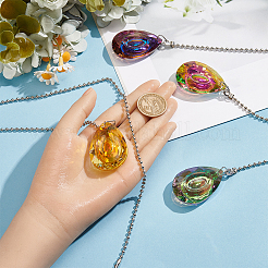 4Pcs 4 Colors Glass Charms&nbsp;HJEW-SP0001-74