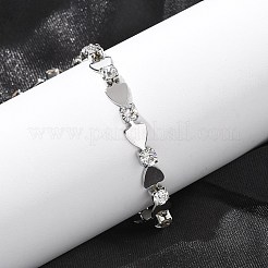 304 Stainless Steel Rhinestone Cup Chain Bracelets for Women&nbsp;BJEW-F488-26A-P