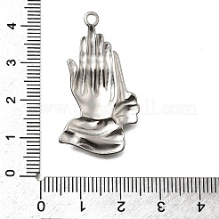 304ステンレスペンダント  手を祈る  ステンレス鋼色  37x21x3mm  穴：2mm&nbsp;STAS-Z163-11P