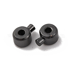 真鍮製つぶし玉カシメ玉  長持ちメッキ  コラム  ブラック  4.5x3.5x2.5mm  穴：0.9mm&nbsp;KK-Z030-17B-B