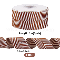 ポリエステルリボン  洋服アクセサリー  フラット  シエナ  1-1/2インチ（38mm）  約9.84ヤード（9m）/ロール&nbsp;OCOR-WH0036-83D-03
