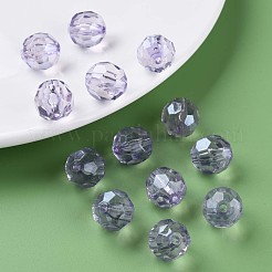 透明なアクリルビーズ  多面カット  サッカー  ライラック  14x13.5mm  穴：2mm  約330個/500g&nbsp;MACR-S373-101-P09
