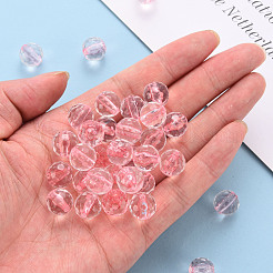 透明なアクリルビーズ  ラウンド  多面カット  ピンク  12x11.5mm  穴：1.8mm  約550個/500g&nbsp;TACR-S154-10A-26