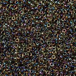 MIYUKIラウンドロカイユビーズ  日本製シードビーズ  （rr357)ルートビールライニングトパーズab  15/0  1.5mm  穴：0.7mm  約5555PCS /ボトル  10 G /ボトル&nbsp;SEED-JP0010-RR0357