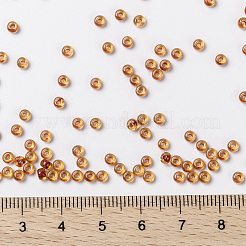 MIYUKIラウンドロカイユビーズ  日本製シードビーズ  （rr236)オレンジライニングクリスタル  8/0  3mm  穴：1mm  約2111~2277個/50g&nbsp;SEED-X0055-RR0235