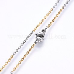 304 Stainless Steel Cable Chain Necklaces&nbsp;STAS-O099-36GP