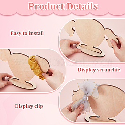 2 Bags 2 Styles Cute Girl Shaped Wood Hair Clip Holders&nbsp;ODIS-GA0001-74