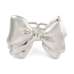 女性用304ステンレスリング  蝶  ステンレス鋼色  24.5x34mm  usサイズ6（16.5mm）&nbsp;RJEW-U014-15P