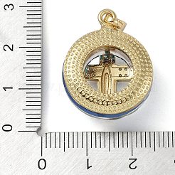 Brass Micro Pave Cubic Zirconia with Glass Pendents&nbsp;KK-Q815-01G-08