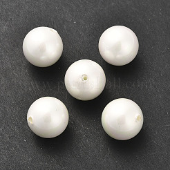ベーキングペイント パール加工ガラスパールラウンドビーズ  ホワイト  12mm  穴：1mm&nbsp;HY-Q001-01B