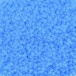MIYUKIラウンドロカイユビーズ  日本製シードビーズ  11/0  (rr148f)マットトランスペアレントアクア  11/0  2x1.3mm  穴：0.8mm  約1111個/10g&nbsp;X-SEED-G007-RR0148F