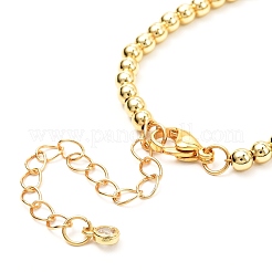 ブレスレットの作り用  真鍮製ケーブルとカーブチェーン付き  304ステンレススチールのロブスタークロウ留め金とオープン丸カン  真鍮の丸いビーズ  ゴールドカラー  6-1/8インチ（15.5cm）  穴：3.4mm&nbsp;AJEW-JB01078-01