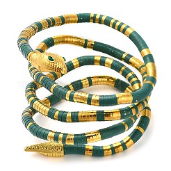 Alloy Green Rhinestone Snake Wrap Choker Necklaces for Women&nbsp;NJEW-Z087-02G