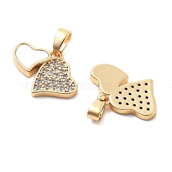 Brass Micro Pave Cubic Zirconia Pendants&nbsp;KK-L222-018G