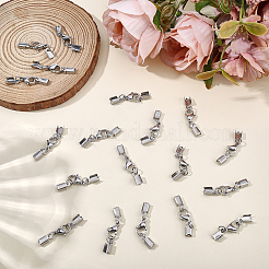 20Pcs 304 Stainless Steel Lobster Claw Clasps with Cord Ends&nbsp;STAS-CL0001-01P