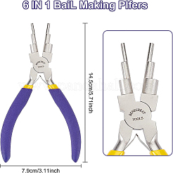 6-in-1ベイルメイキングプライヤー  炭素鋼ワイヤーループプライヤー  フェロニッケル  パープル  14.5x7.9x1.3cm&nbsp;PT-BC0002-17