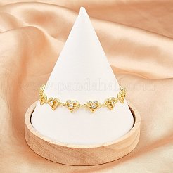Brass Micro Pave Clear Cubic Zirconia Link Chain Bracelets for Women&nbsp;BJEW-A090-09C-G