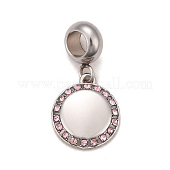 304 Stainless Steel Rhinestone European Dangle Charms&nbsp;STAS-F278-25P