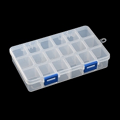 オーガナイザー収納プラスチックボックス  18つのコンパートメントを持つ長方形  透明  16.5x10.9x3cm  穴：6mm  内径：2.5x3のCM&nbsp;LS-CON-XCP0002-59