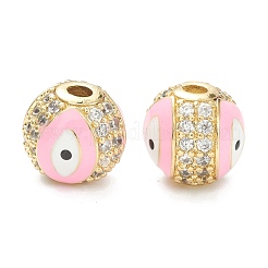 Brass Micro Pave Cubic Zirconia Beads&nbsp;ZIRC-A019-16G-A
