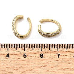 Brass Micro Pave Clear Cubic Zirconia Oval Cuff Earrings&nbsp;EJEW-F382-02G