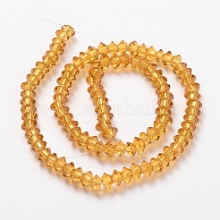 Faceted Bicone Transparent Glass Bead Strands&nbsp;GLAA-J082-A02
