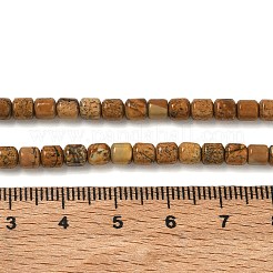 天然石ピクチャージャスパービーズ連売り  バレル  4.5~5x4.5mm  穴：1mm  約91~93個/連  14.57~14.76''（37~37.5センチメートル）&nbsp;GG-CBAC70A-A04