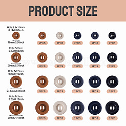 40Pcs 20 Styles Resin Buttons&nbsp;BUTT-TA0001-50